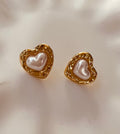 Aretes corazón perla
