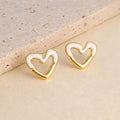 Aretes corazón blanco