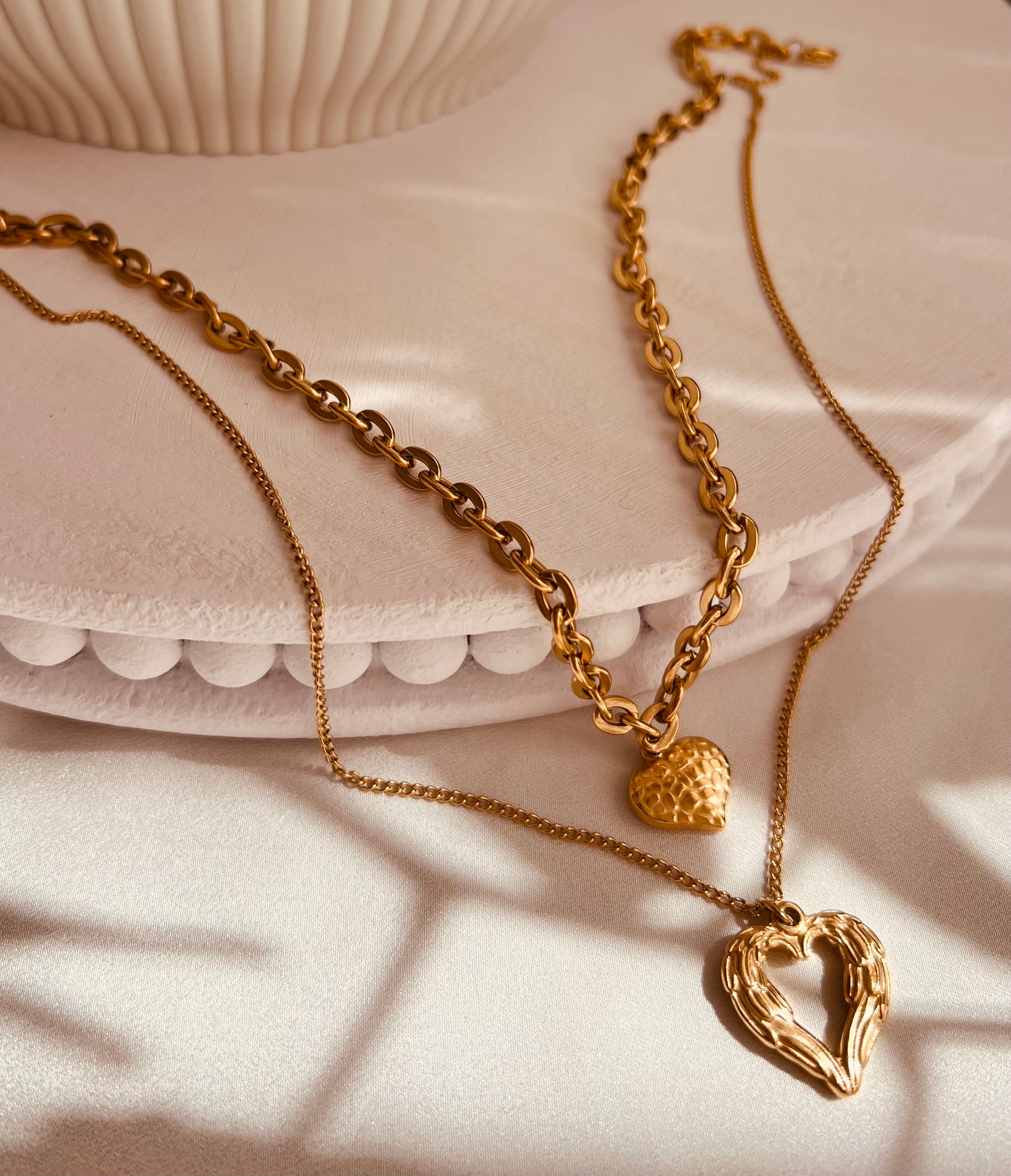 Cadena doble corazón