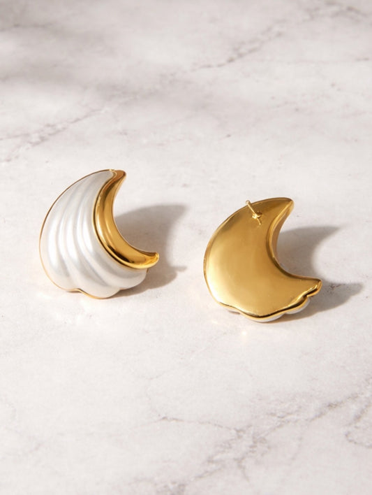 Aretes caracol perlado